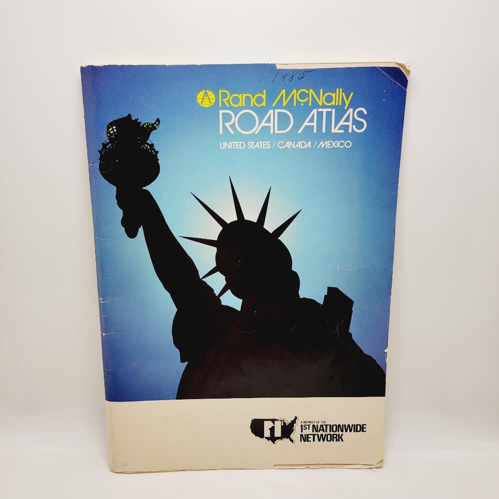 VTG 1985 Rand McNally Road Atlas United States Canada Mexico Map 1st Nationwide
